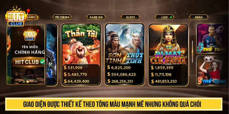 Tải Hitclub ⭐️ Game Bài Đổi Thưởng Hitclub Chính Thức Giao diện được thiết kế theo tông màu mạnh mẽ nhưng không quá chói