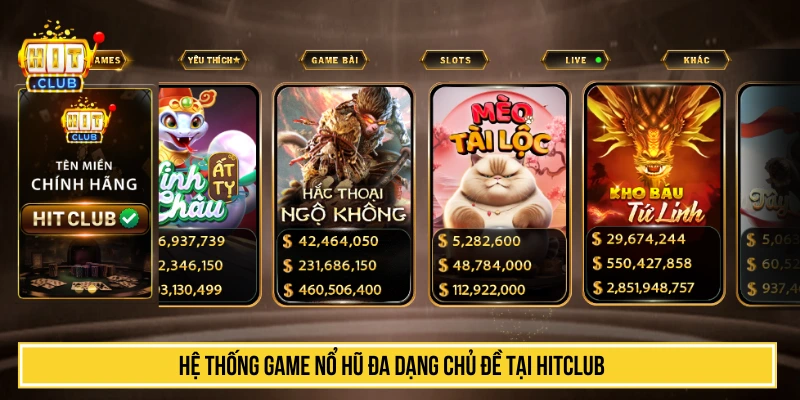 Tải Hitclub ⭐️ Game Bài Đổi Thưởng Hitclub Chính Thức Hệ thống game nổ hũ đa dạng chủ đề tại HITCLUB