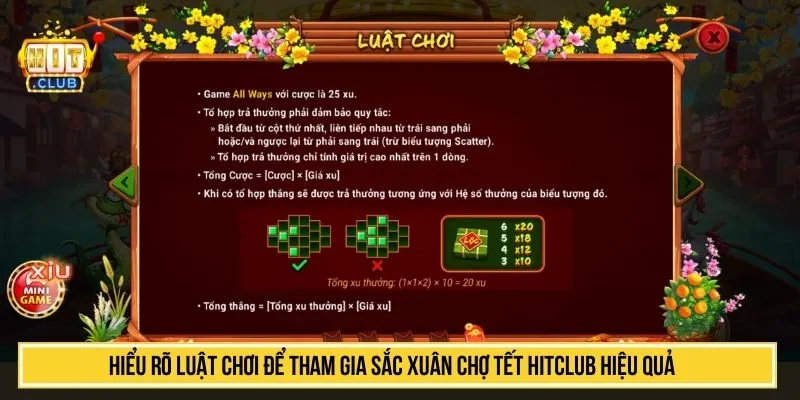 Sắc Xuân Chợ Tết HITCLUB Chơi Game Đón Xuân Rực Rỡ Hiểu rõ luật chơi để tham gia sắc xuân chợ tết HITCLUB hiệu quả