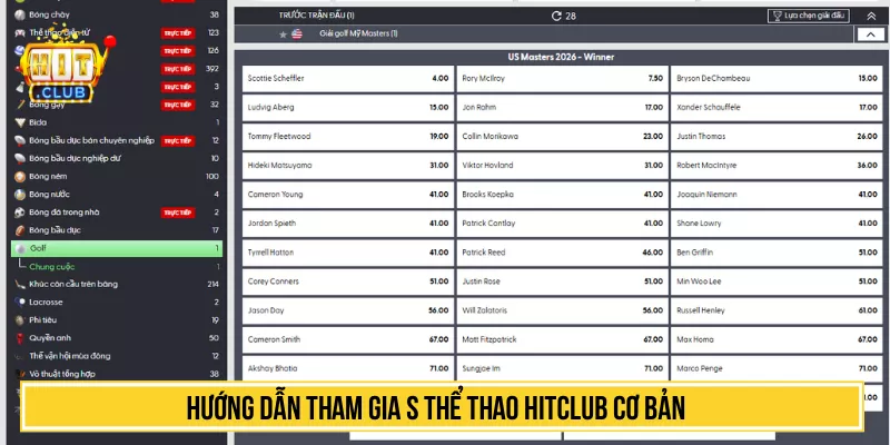 Hướng dẫn tham gia S thể thao HITCLUB cơ bản
