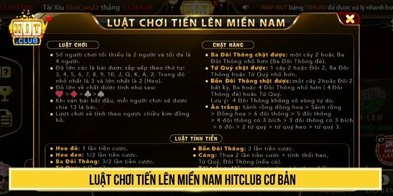 Tiến Lên Miền Nam HitClub Trải Nghiệm Game Bài Đỉnh Cao Luật chơi tiến lên miền nam HITCLUB cơ bản